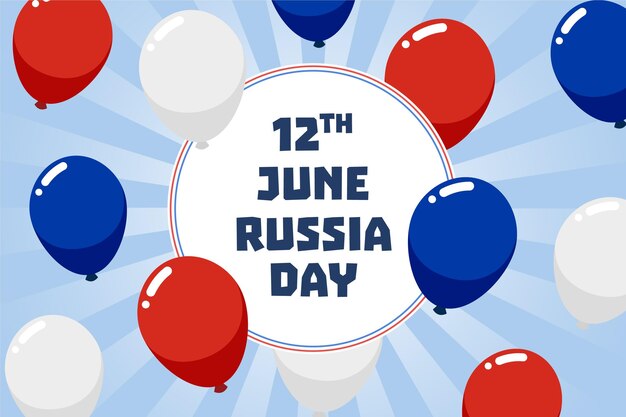 Flat design russia day concept