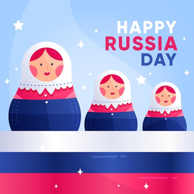 Free Vector flat design russia day concept