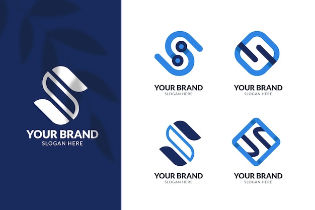 Flat design s logo collection