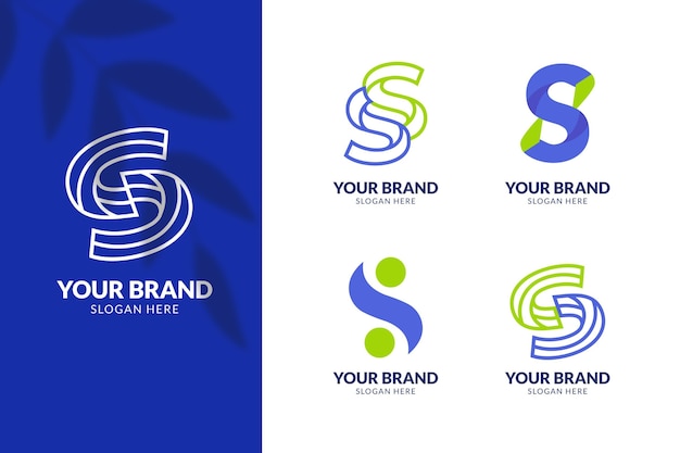 Free vector flat design s logo template collection