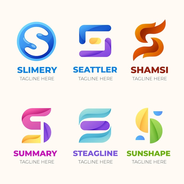 Free vector flat design s logo template pack