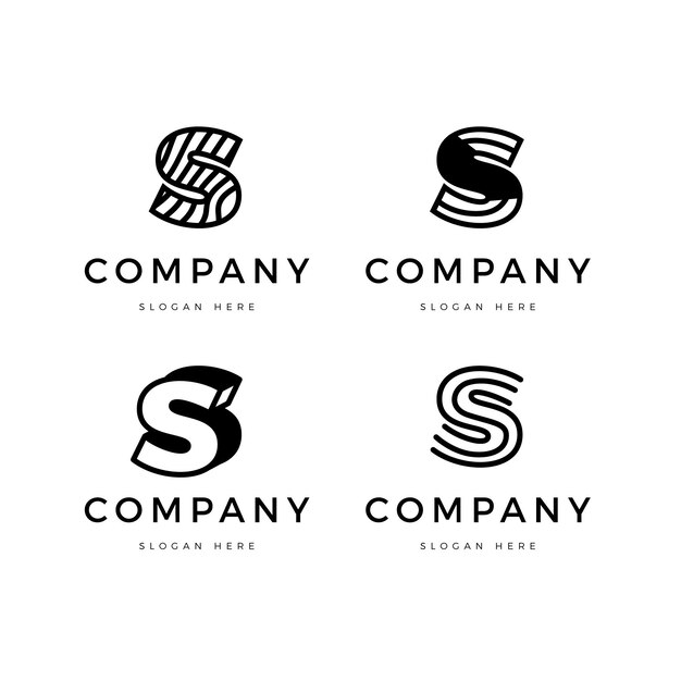 Flat design s logo templates collection