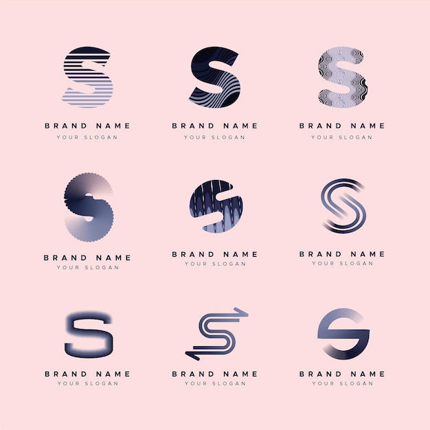 Free vector flat design s logo templates collection