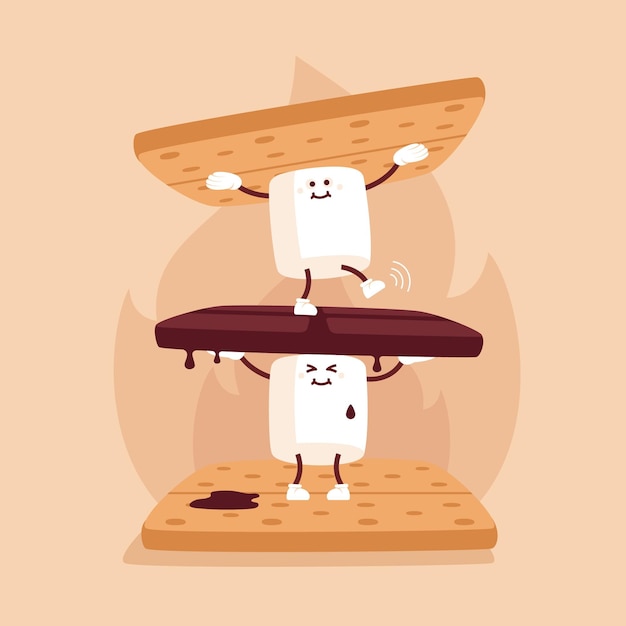 Free Vector flat design s'more illustration