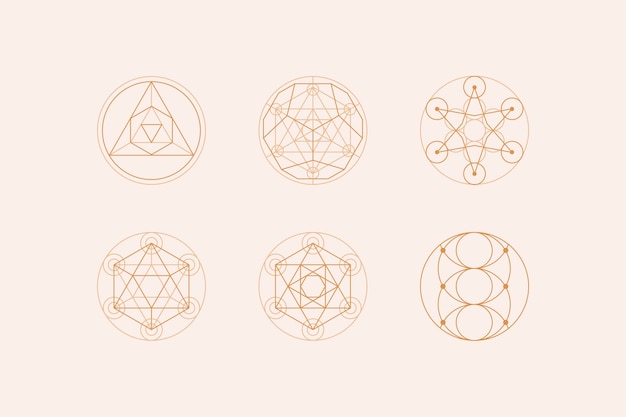 Flat design sacred geometry element collection