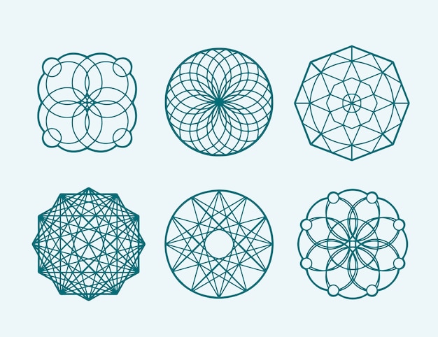 Free vector flat design sacred geometry element collection