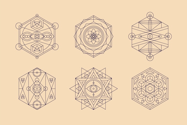 Free vector flat design sacred geometry element collection