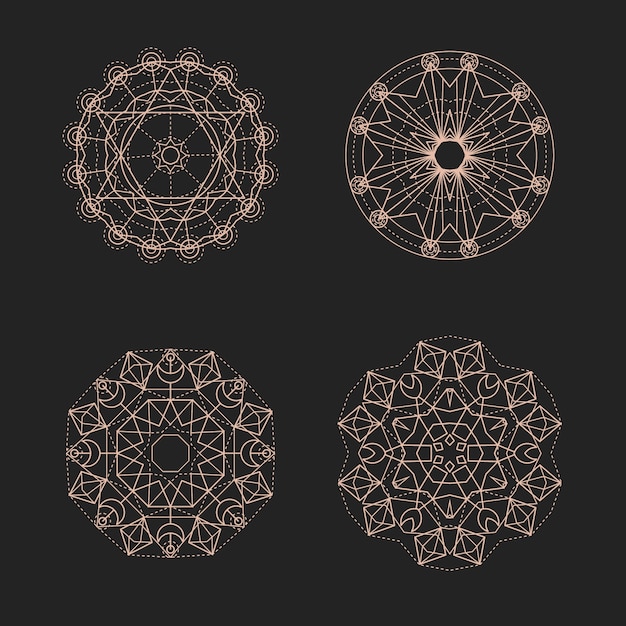 Free Vector flat design sacred geometry element collection