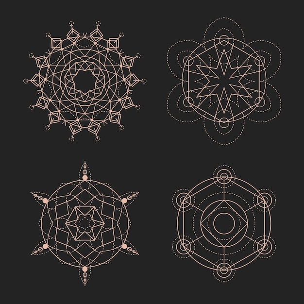 Free Vector flat design sacred geometry element collection