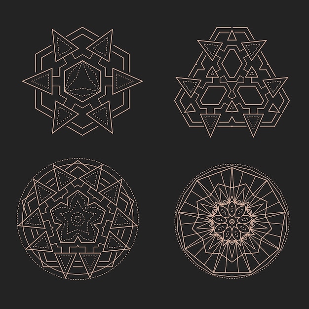 Free Vector flat design sacred geometry element collection