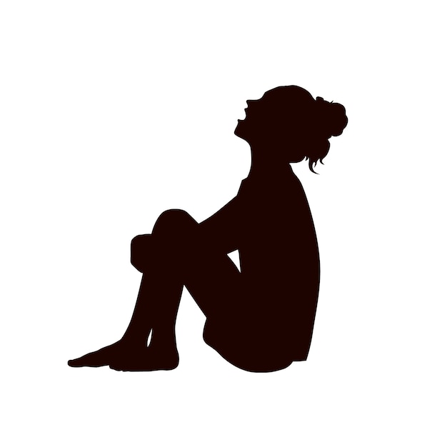 Free Vector flat design sad person silhouette