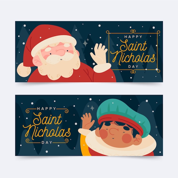 Flat design saint nicholas banner