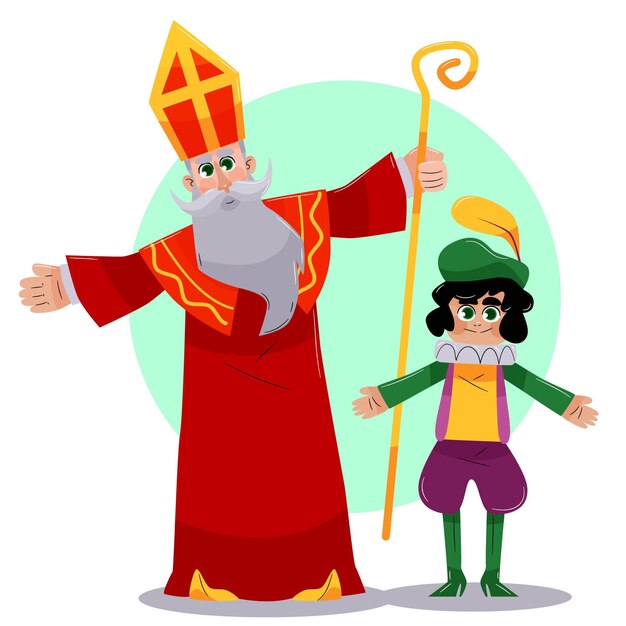 Flat design saint nicholas day concept