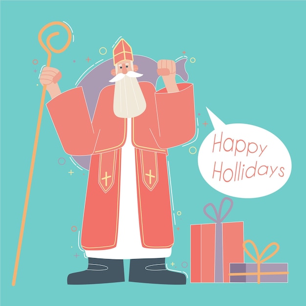 Free vector flat design saint nicholas day