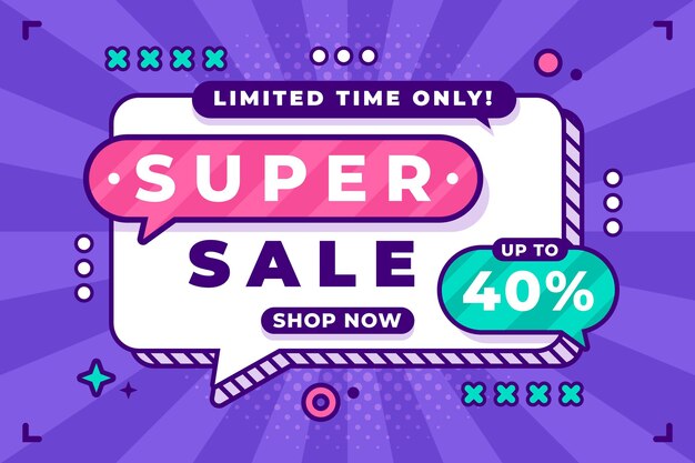 Flat design sale background