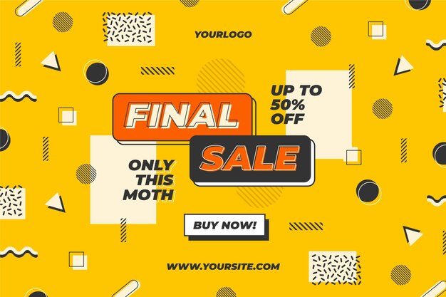 Flat design sale background