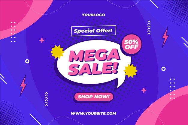 Flat design sale background