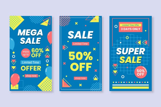 Flat design sale ig stories collection