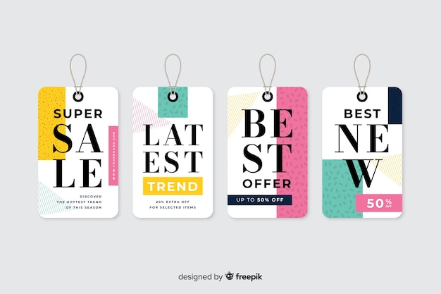 Flat design sales label collection