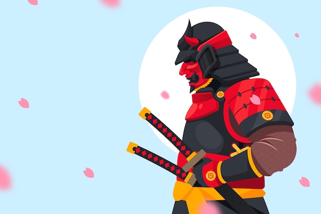 Free Vector flat design samurai background