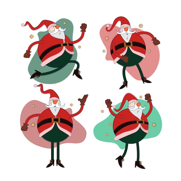 Free Vector flat design santa claus character collection