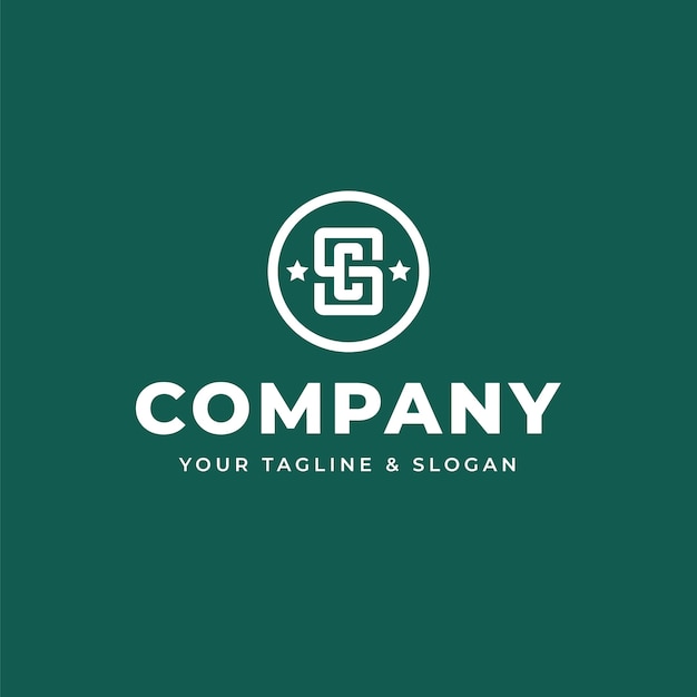 Flat design sc or cs logo template