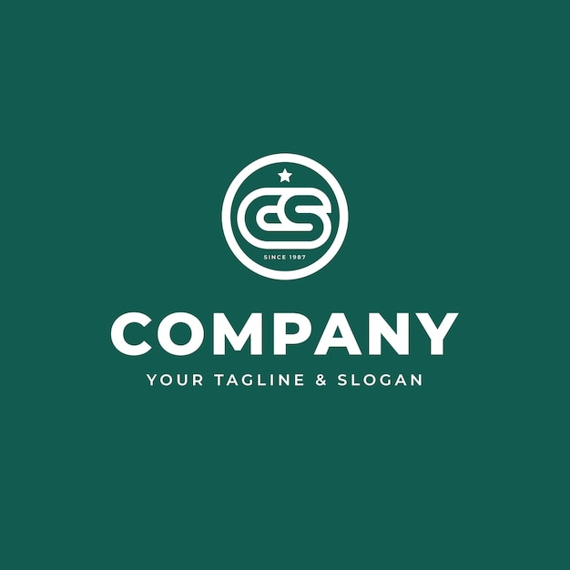 Flat design sc or cs logo template