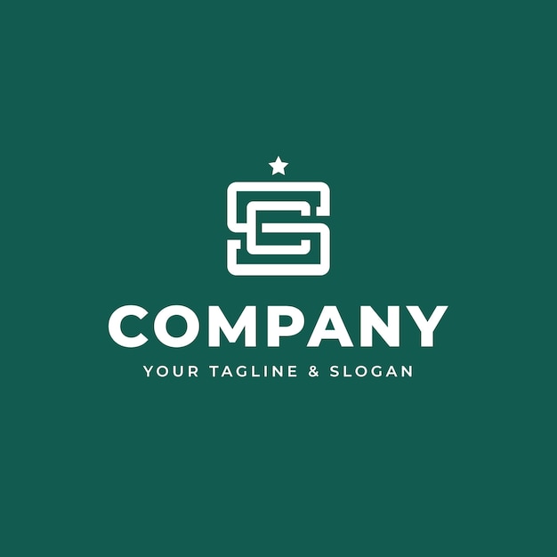 Flat design sc or cs logo template