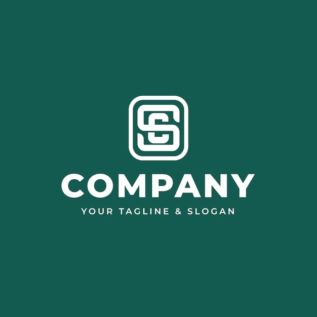 Flat design sc or cs logo template