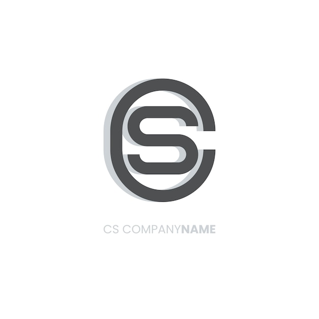 Flat design sc or cs logo template