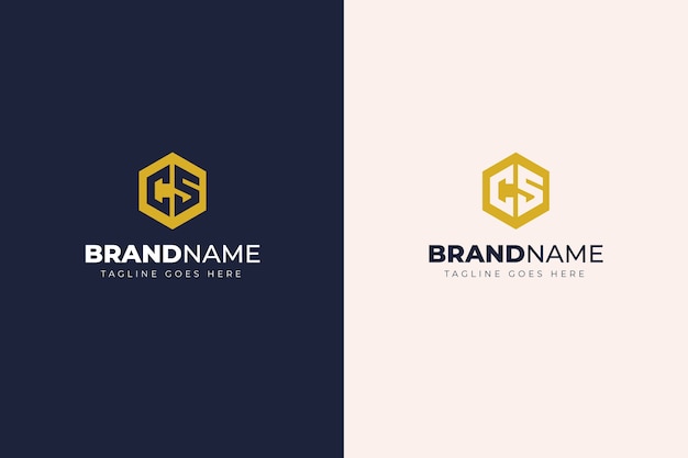 Flat design sc or cs logo template