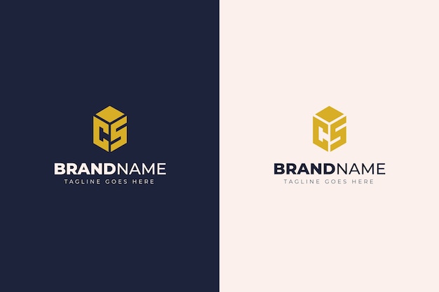 Flat design sc or cs logo template