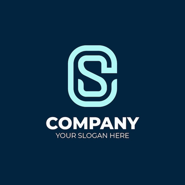 Free Vector flat design sc or cs logo template