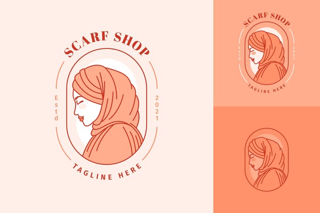 Flat design scarf logo template