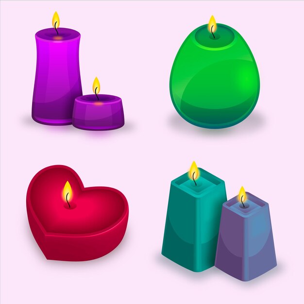 Flat design scented candle collection