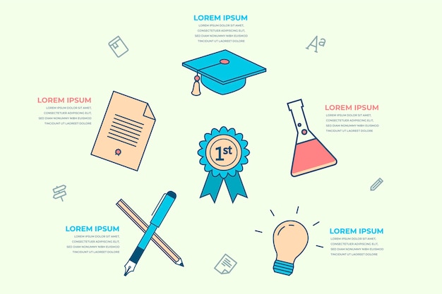 Free Vector flat design school infographics