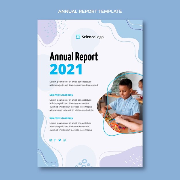 Flat design science annual report template