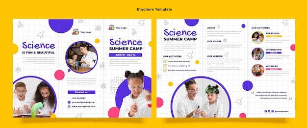 Flat design science brochure