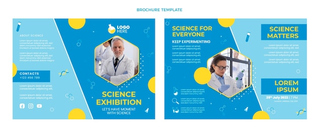 Free vector flat design science brochure