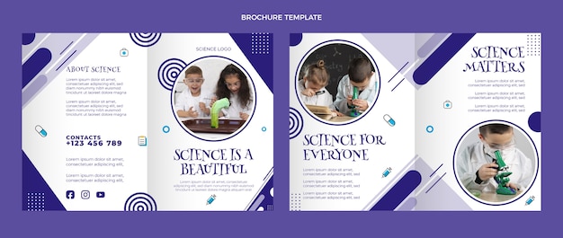 Flat design science brochure