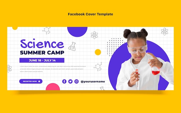 Flat design science facebook cover