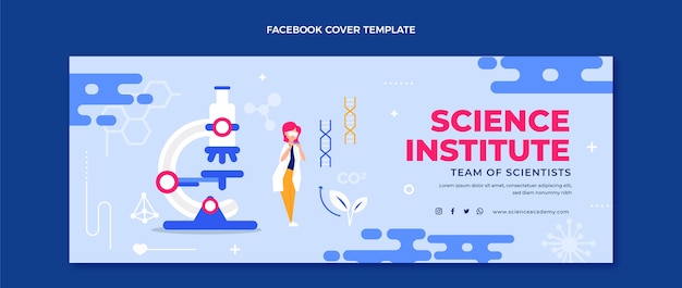 Flat design science facebook cover