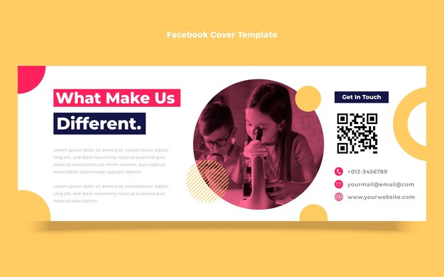 Flat design science facebook cover