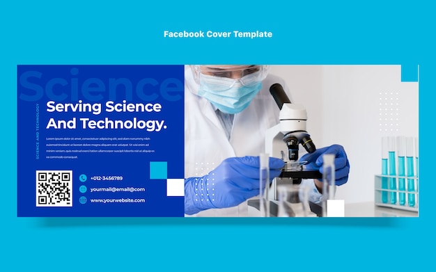 Free vector flat design science facebook cover