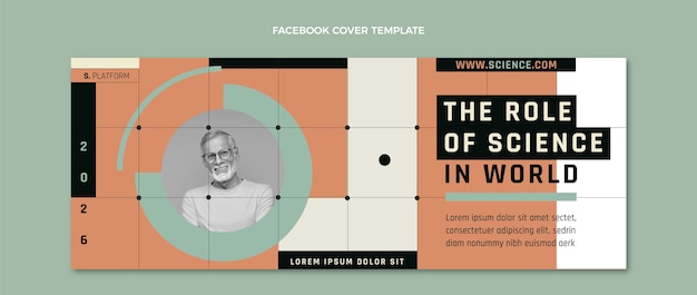 Flat design science facebook cover