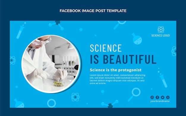 Flat design science facebook post template