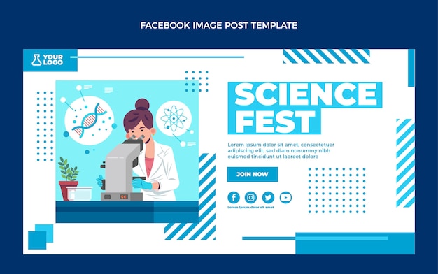 Flat design science facebook post