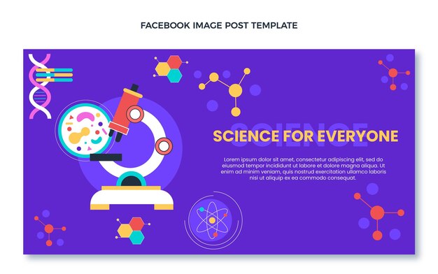 Flat design of science facebook post