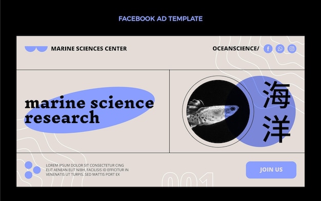 Flat design science facebook template