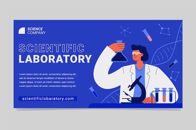 Flat design science facebook template